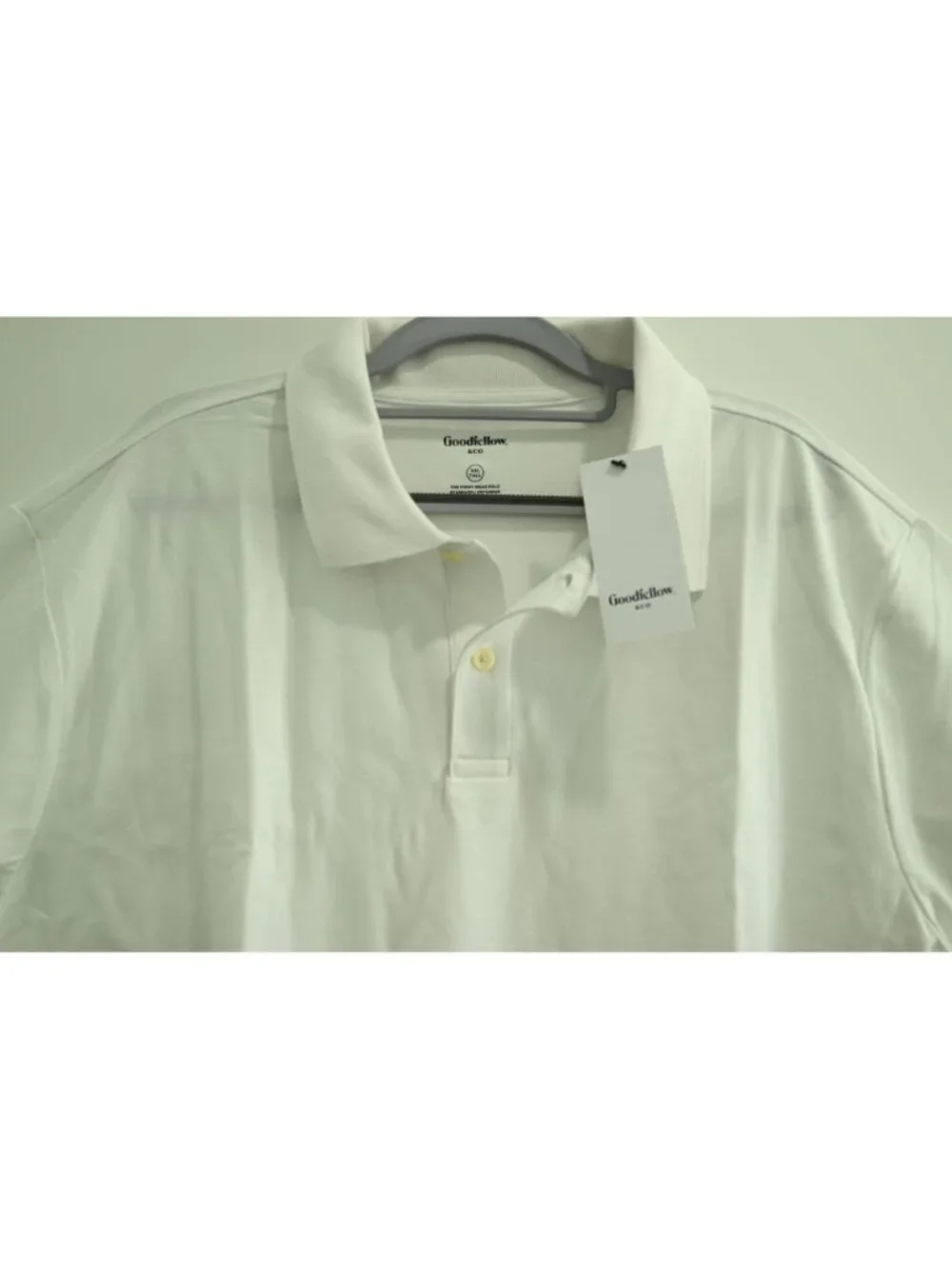 NWT Goodfellow The Every Wear Polo Shirt Sz XXL Tall True White Standard Fit